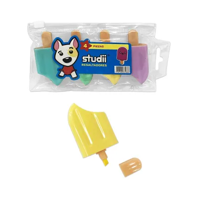 SET RESALTADOR PALETA COLOR PASTEL X4