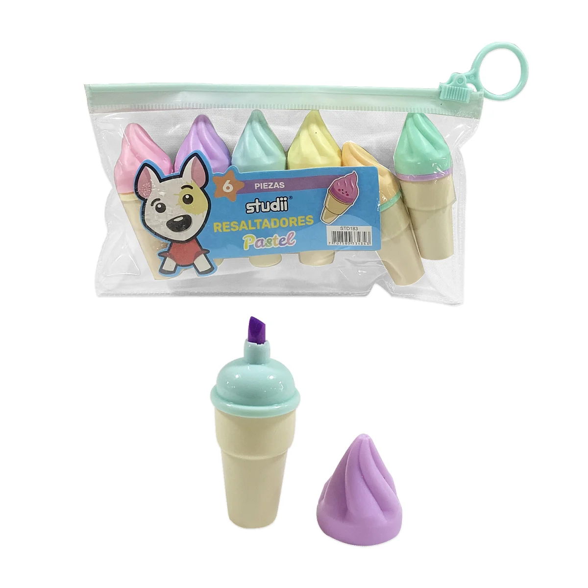 SET RESALTADOR CONO COLOR PASTEL X6 (CJX24)