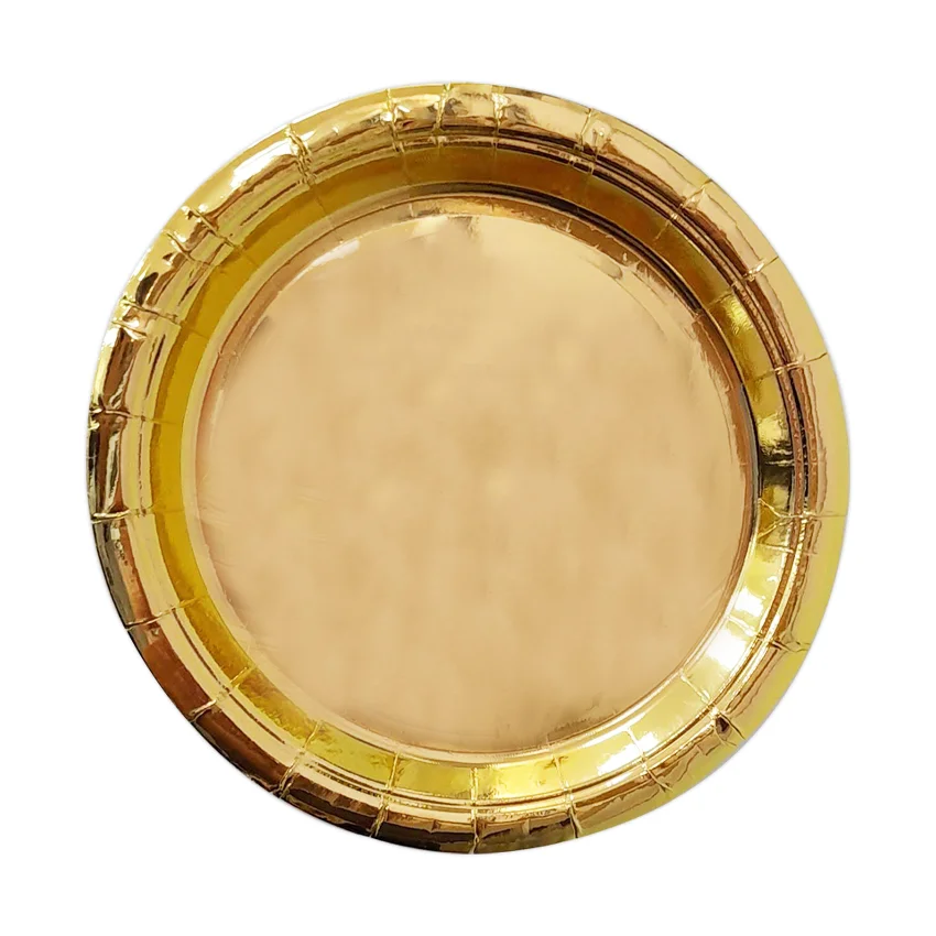 PLATO DE FIESTA METALIZADO DORADO X10