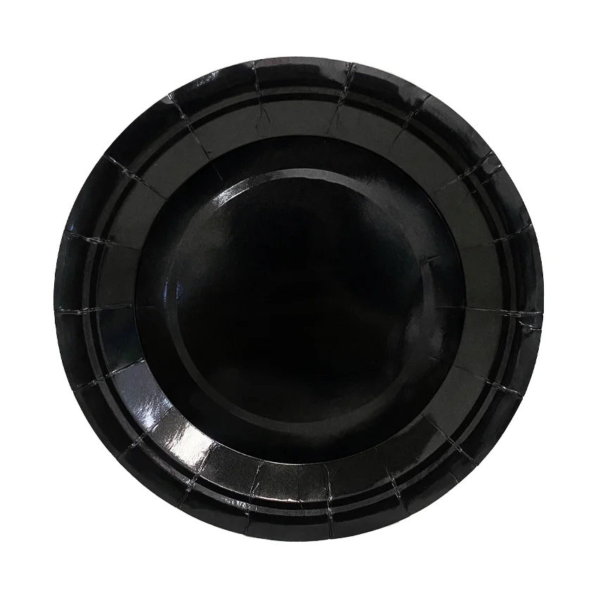 PLATO DE FIESTA METALIZADO NEGRO X10