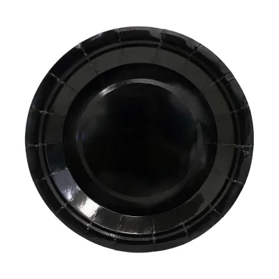 PLATO DE FIESTA METALIZADO NEGRO X10