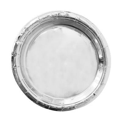 PLATO DE FIESTA METALIZADO PLATEADO X10