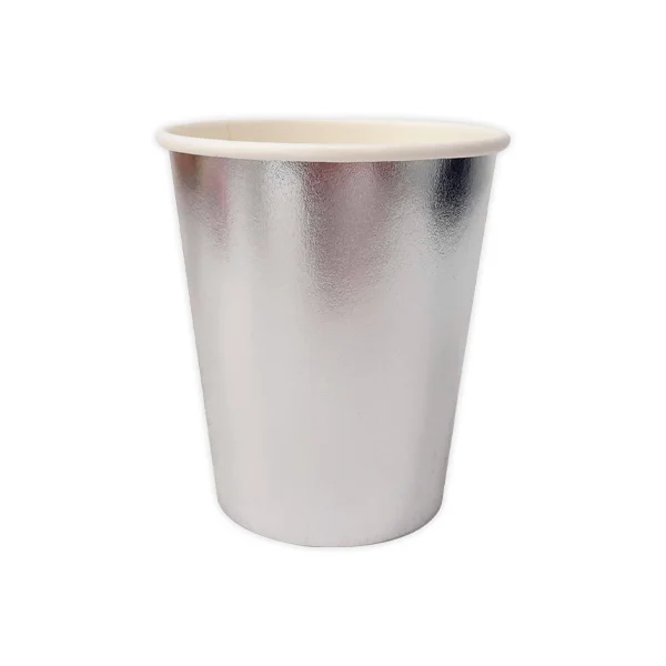 VASO DE FIESTA LISO PLATEADO X10