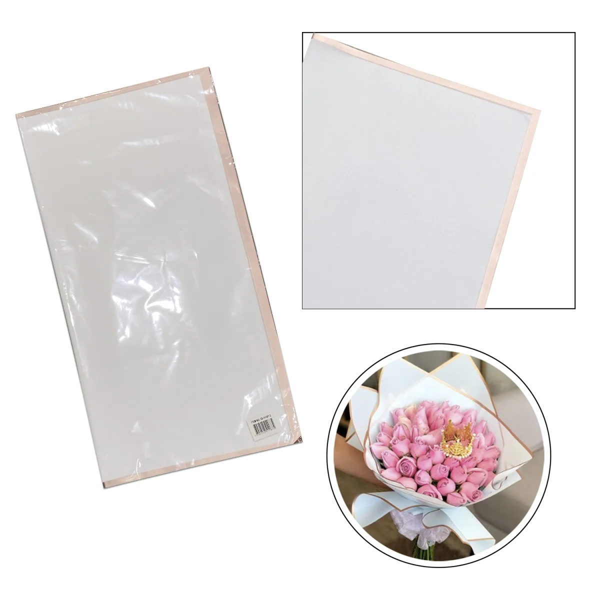 PAPEL COREANO BLANCO BORDE DORADO X20