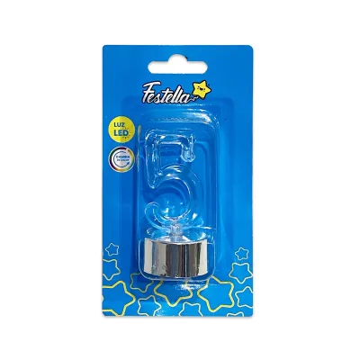LAMPARA LED #5 CON BASE PLATEADA (CJX60)