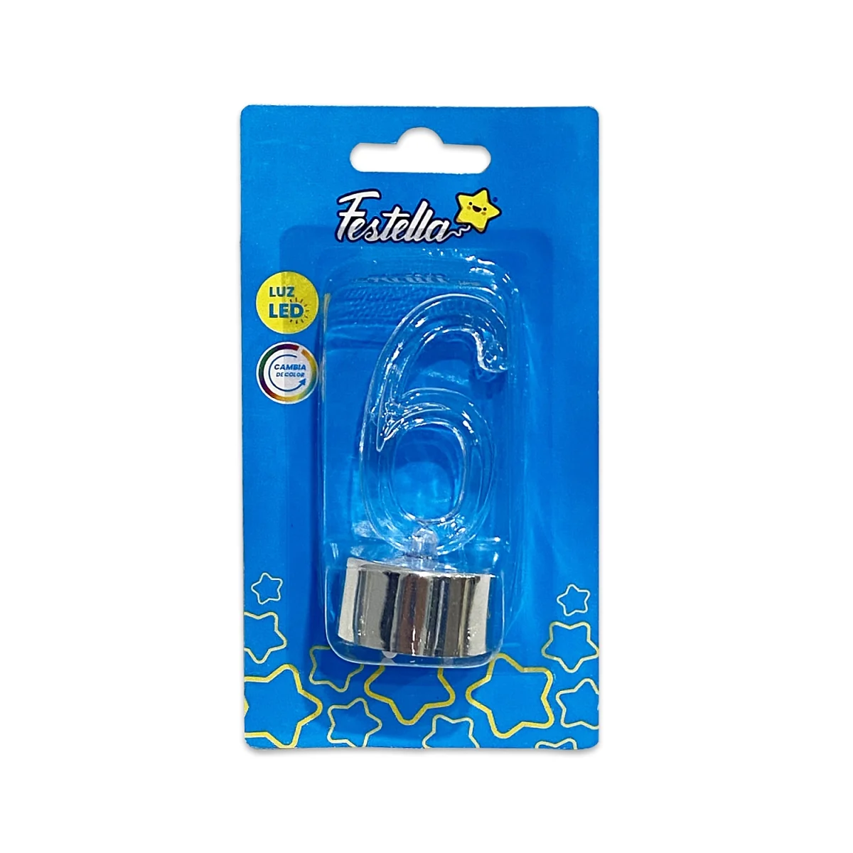 LAMPARA LED #6 CON BASE PLATEADA (CJX12)