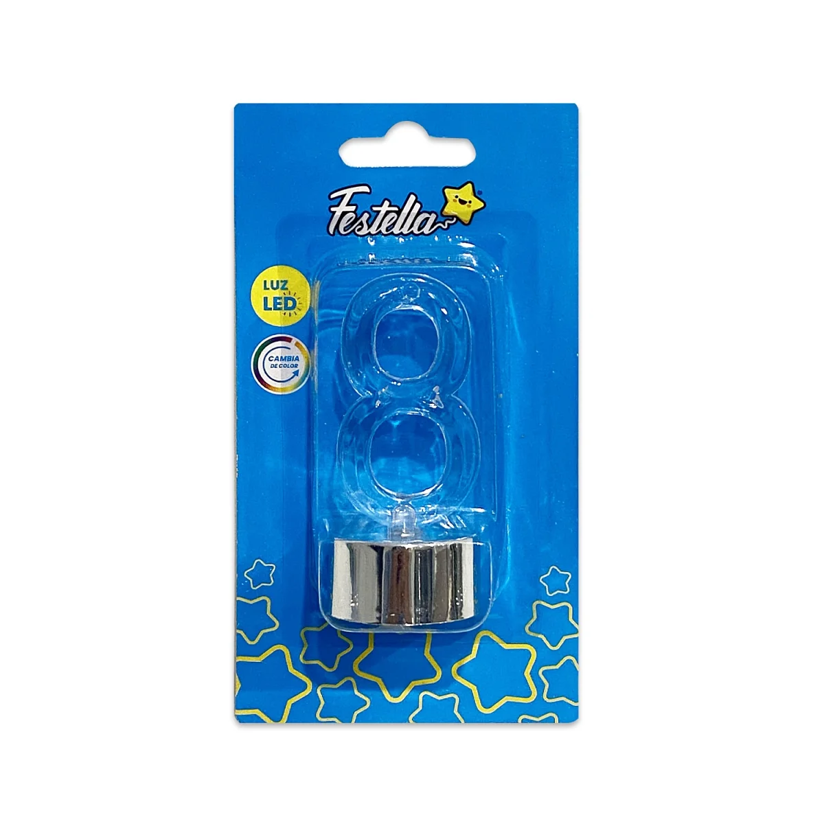 LAMPARA LED #8 CON BASE PLATEADA (CJX12)