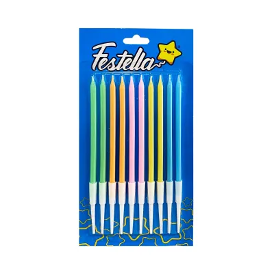 VELA COLOR PASTEL SURTIDA 13CM X10 (CJX12)