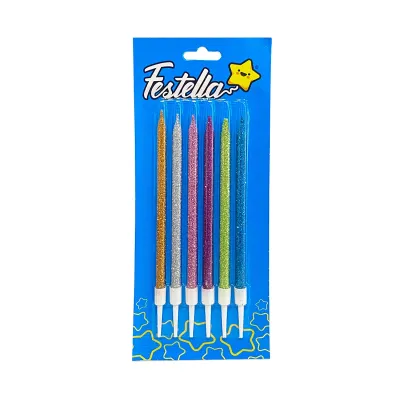 VELA ESCARCHADA SURTIDA X6 EN BLISTER (CJX12)