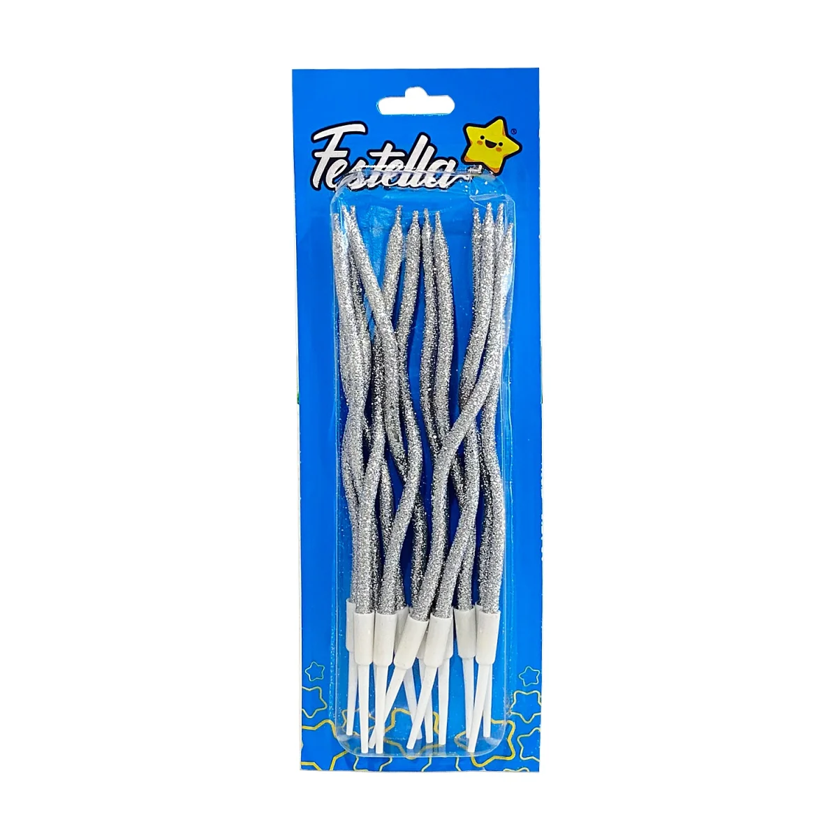 VELA X12 ESCARCHADA PLATEADA (CJX24)