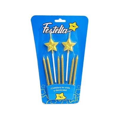 SET VELA ESTRELLA DORADA X8 (CJX12)
