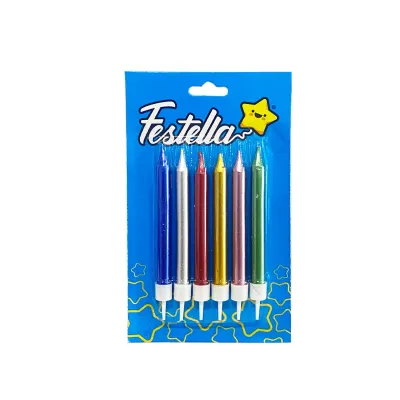 VELA SURTIDA 9CM X6 (CJX12)