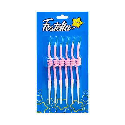 VELA X6 ESPIRAL ROSADA