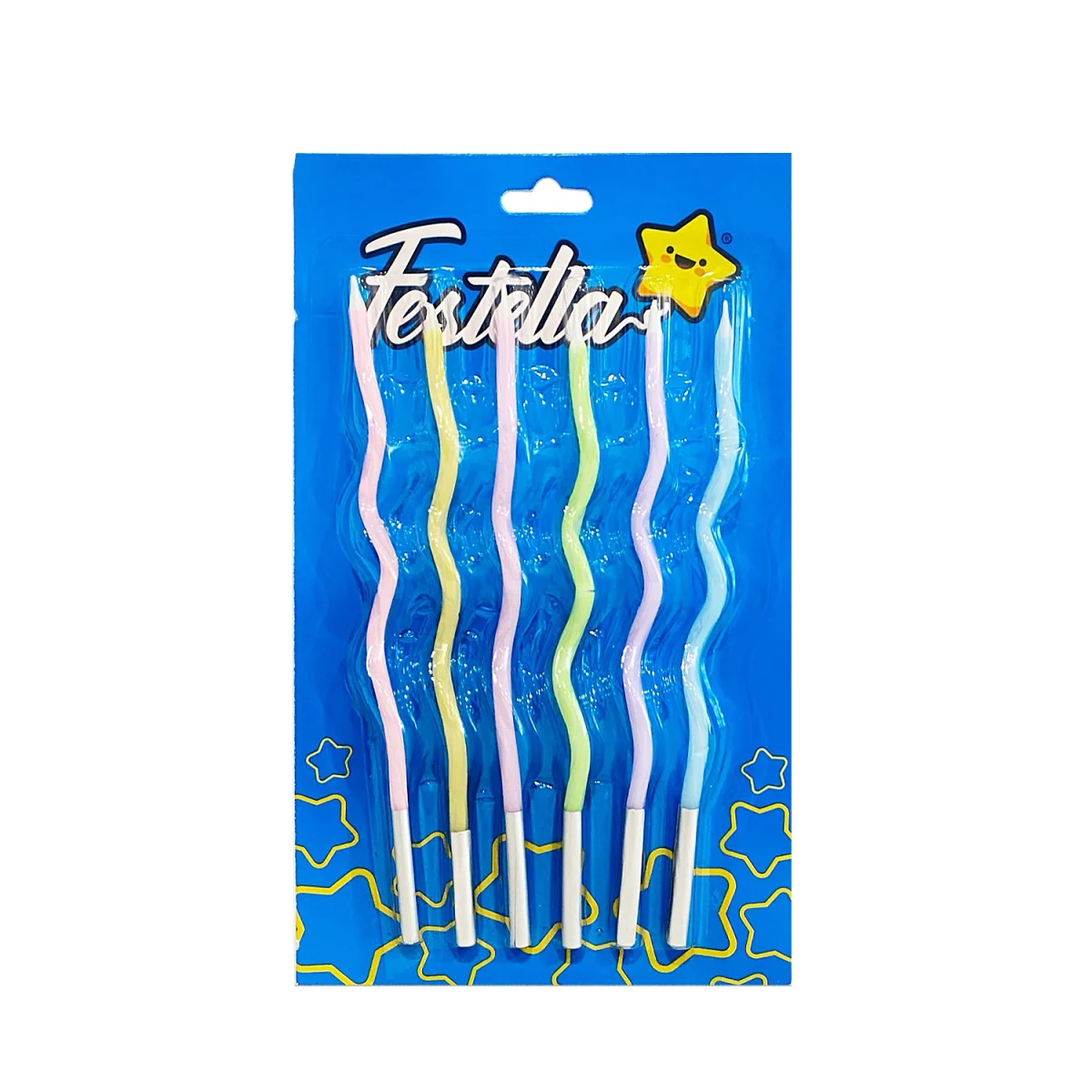VELA COLOR PASTEL SURTIDA 12CM X6 (CJX12)