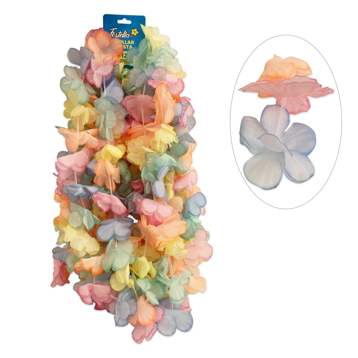 COLLAR HAWAIANO DOBLE HOJA PARA FIESTA (CRTX12)