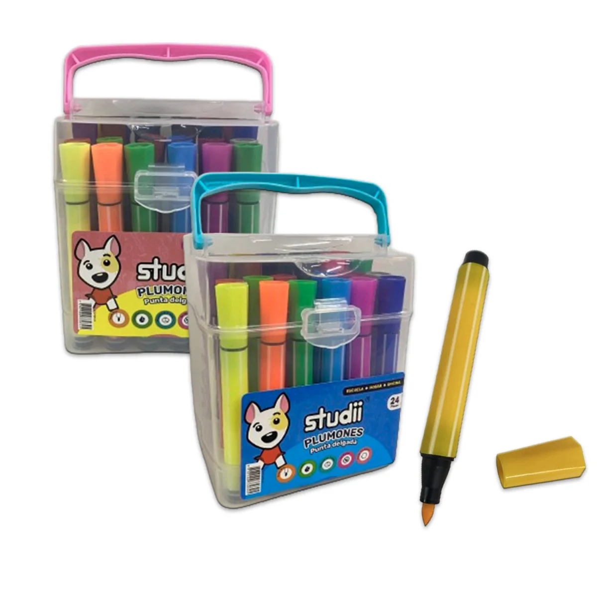 TARRO DE PLUMONES LAVABLES X24