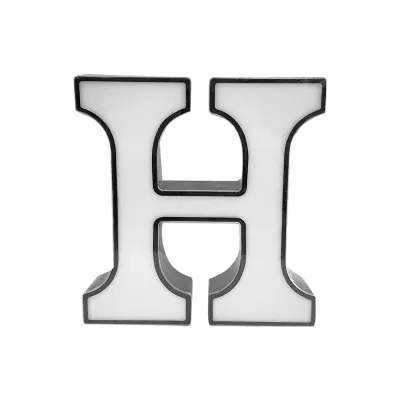 LAMPARA DE LETRA H LUZ BLANCA 18CM