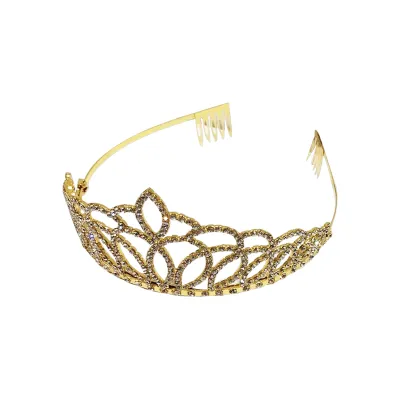 DIADEMA PRINCESA METALICA DORADA