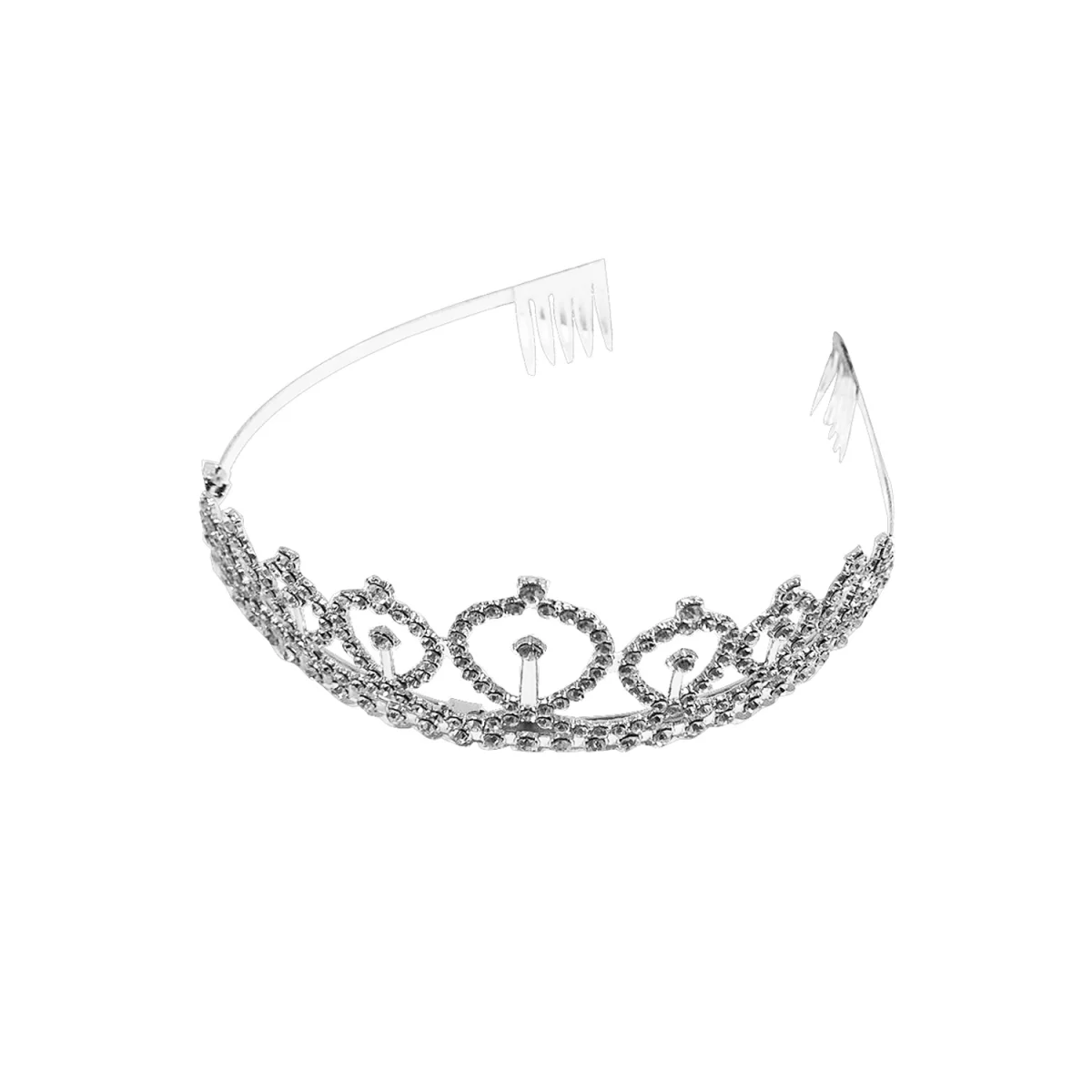 DIADEMA PRINCESA METALICA PLATEADA 15CM
