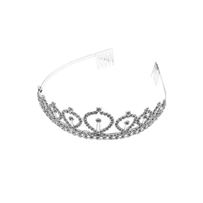 DIADEMA PRINCESA METALICA PLATEADA 15CM