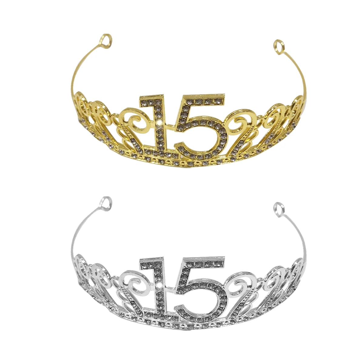 DIADEMA 15 AÑOS METALICA DORADA