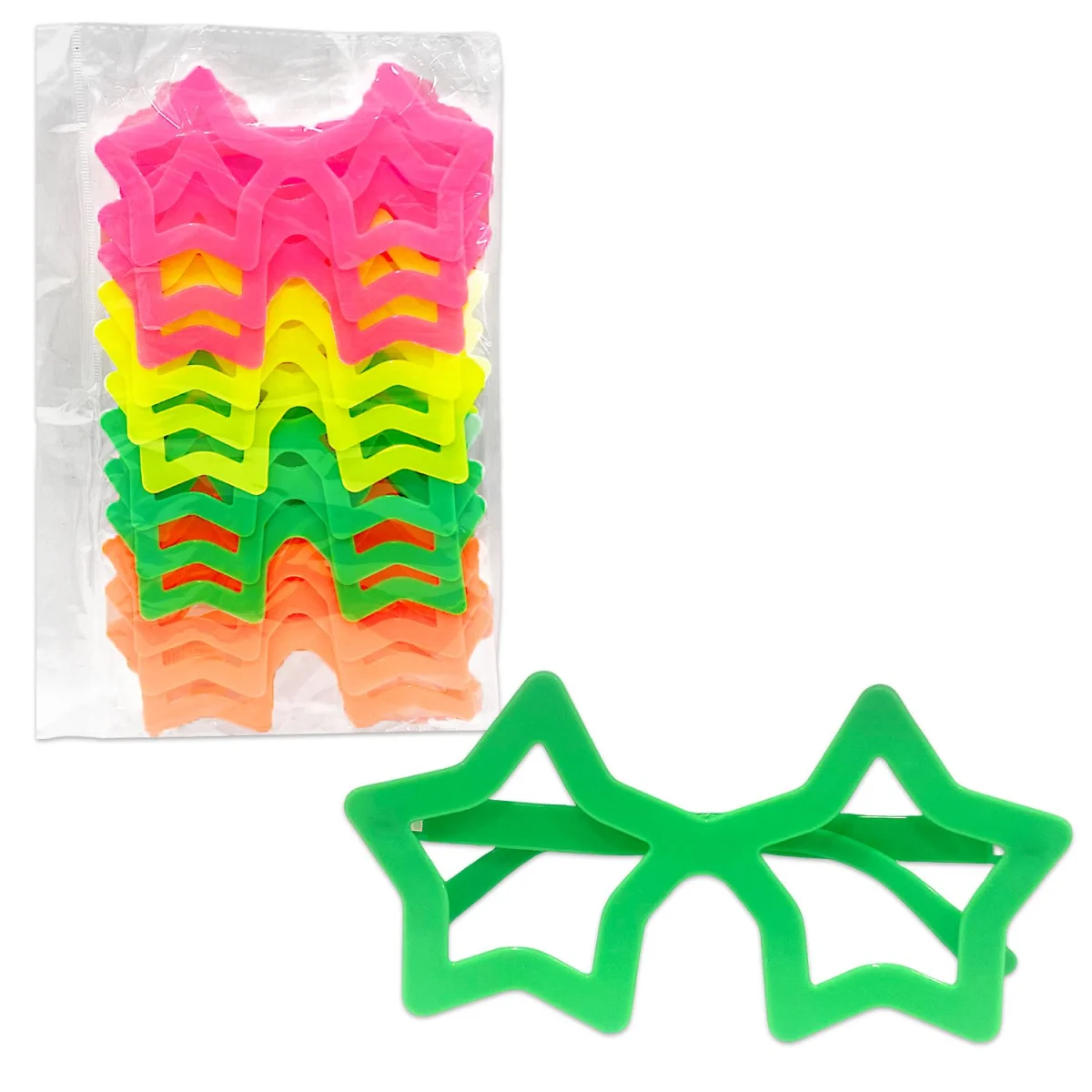 GAFAS NEON ESTRELLA PARA FIESTA (PQTX12)