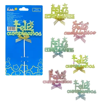 ADORNO FELIZ CUMPLEAÑOS PARA PASTEL (PQTX12)