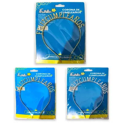 DIADEMA FELIZ CUMPLEAÑOS (PQTX12)