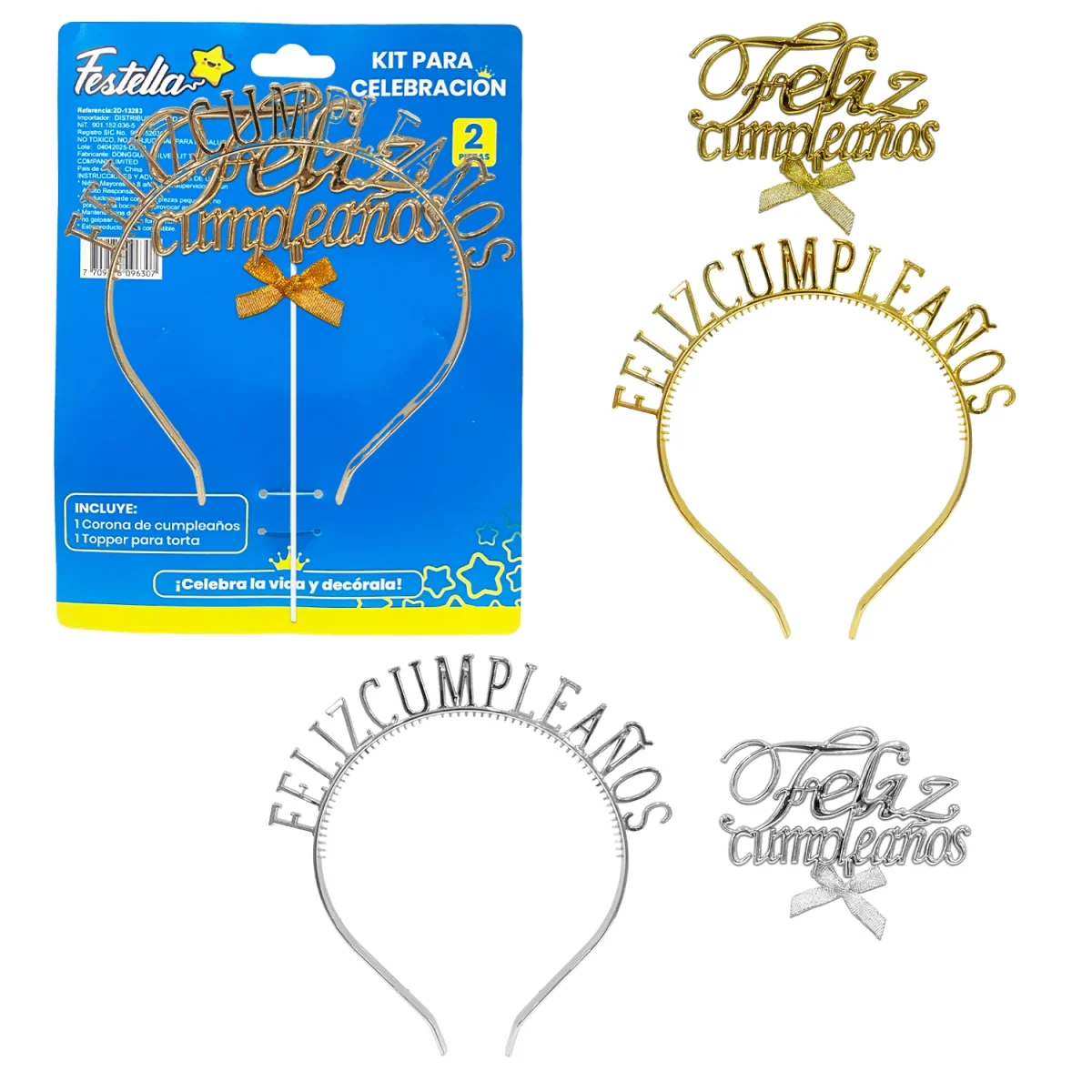 KIT ACCESORIOS FELIZ CUMPLEAÑOS X2PCS (PQTX12)