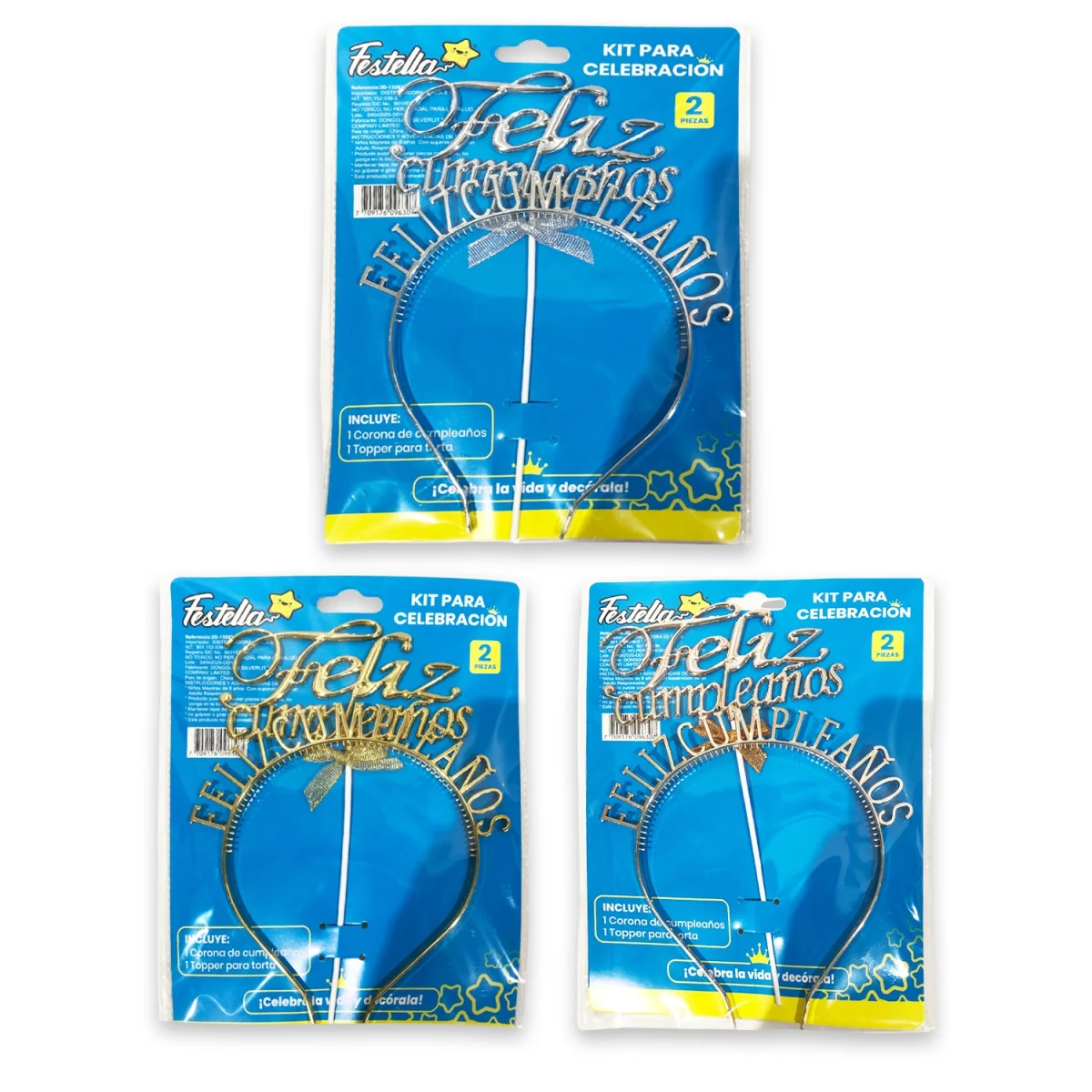 KIT ACCESORIOS FELIZ CUMPLEAÑOS X2PCS (PQTX12)