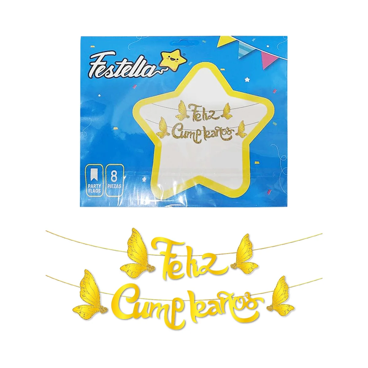 LETRERO F.C DORADO TORNASOL ESCARCHADO (PQTX12)