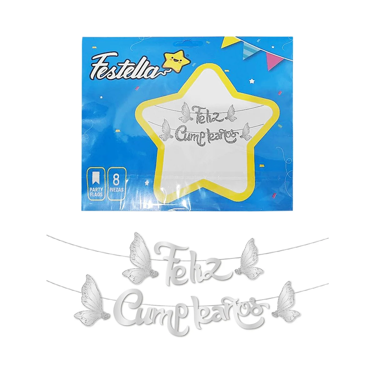 LETRERO F.C PLATEADO TORNASOL ESCARCHADO (PQTX12)