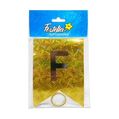 BANDERIN F.C HOLOGRAMA DORADO (PQTX12)