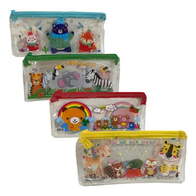 CARTUCHERA TRANSPARENTE MOTIVOS (PQTX12)