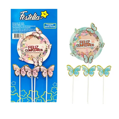 ADORNO MARIPOSA F.C PARA PASTEL X4PCS (PQTX12)