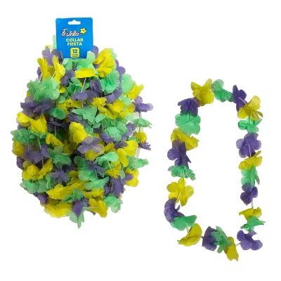 COLLAR HAWAIANO DOBLE HOJA PARA FIESTA (CRTX12)