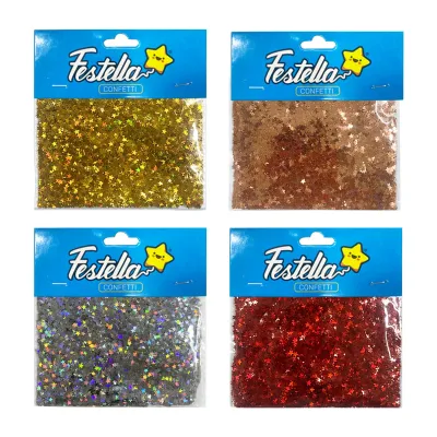 ESCARCHA PARA GLOBO ESTRELLA SURTIDA (PQTX12)