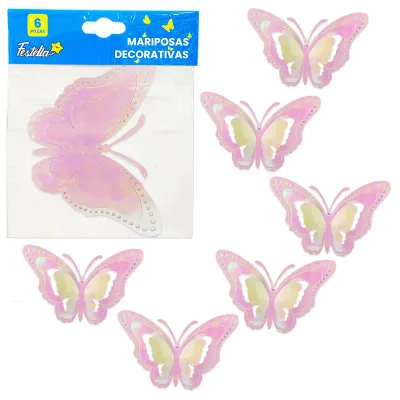 MARIPOSA DECORATIVA TORNASOL X6 (PQTX12)