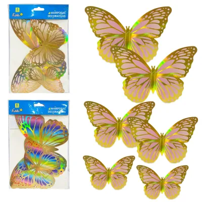 MARIPOSA DECORATIVA TORNASOL X6 (PQTX12)