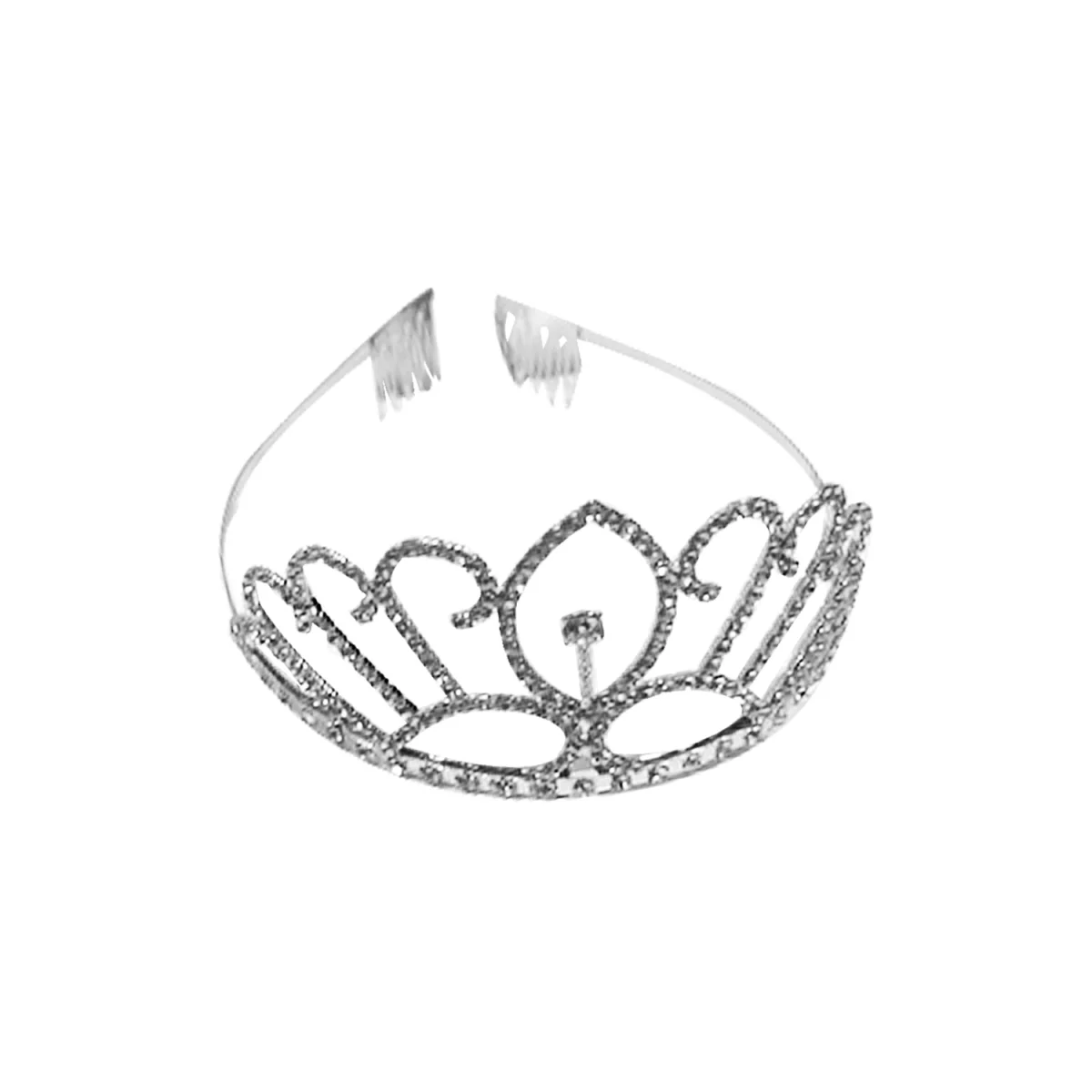 DIADEMA PRINCESA METALICA PLATEADA 14*7CM