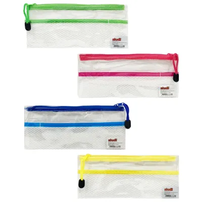 CARTUCHERA TRANSPARENTE COLORES (PQTX12)