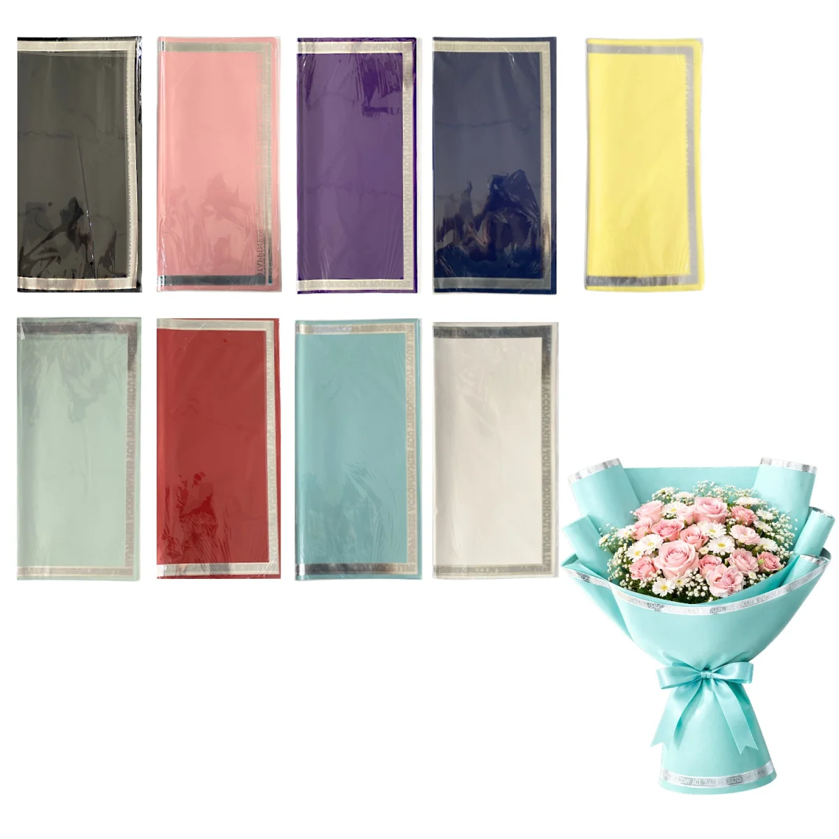 PAPEL COREANO SURTIDO BORDE PLATEADO X20XCOL