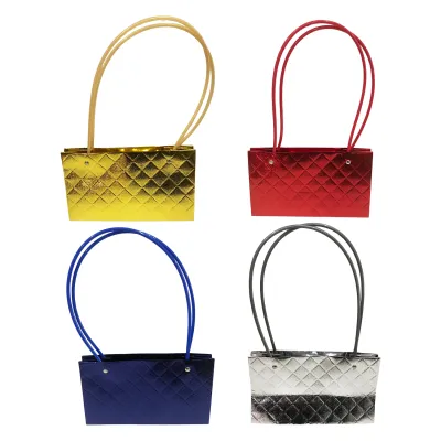 BOLSA REGALO BRILLANTE TIPO BOLSO 22*10.5*13.5CM (PQTX10)