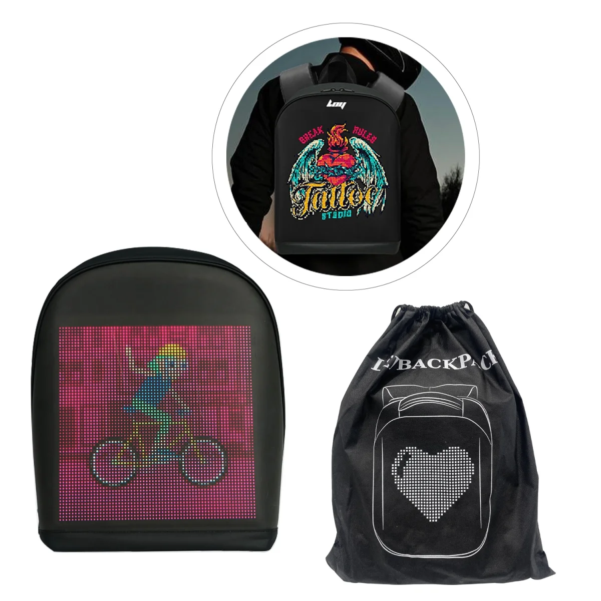 MOCHILA CON PANTALLA LED