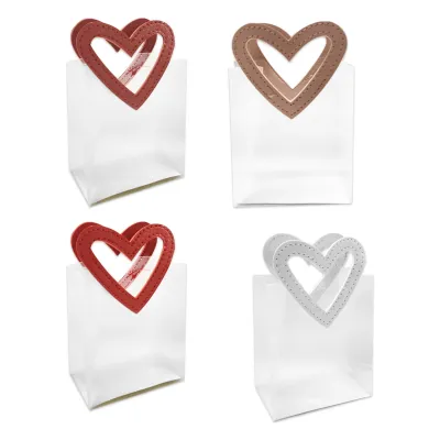 BOLSA REGALO TRANSPARENTE CORAZON 13.5*7*11.5CM (PQTX10)