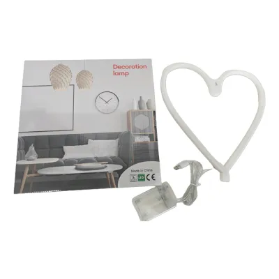 LAMPARA CORAZON LUZ ROJA Y ROSA 20*25CM (PILAS/USB)