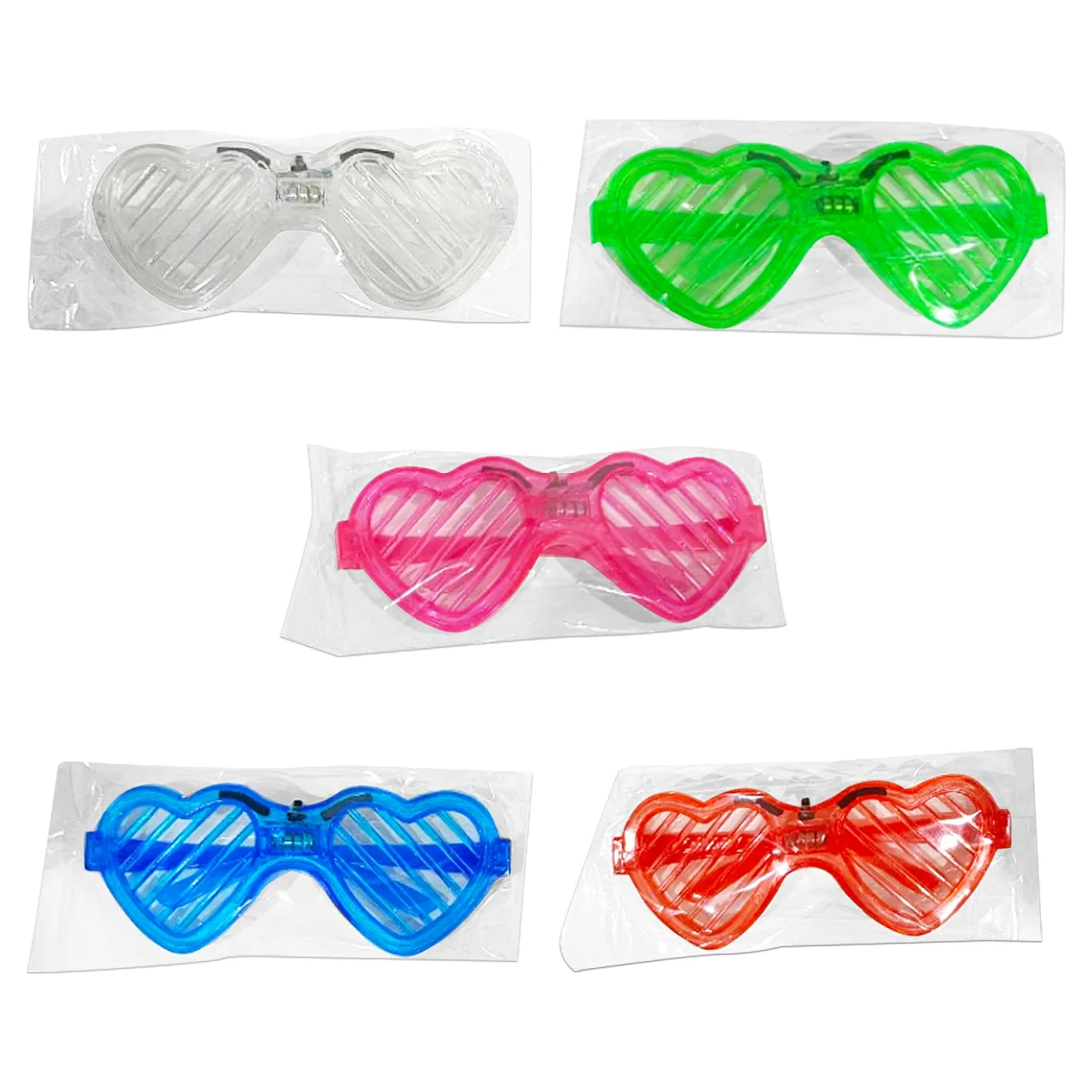 GAFAS NEON CORAZON CON LUZ PARA FIESTA (PQTX12)