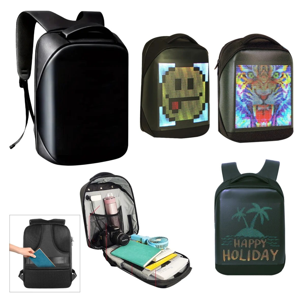 MOCHILA CON PANTALLA LED HD