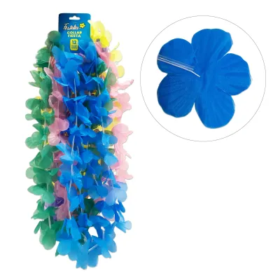 COLLAR HAWAIANO PARA FIESTA COLORES PASTEL (CARTX12) (PQTX24)