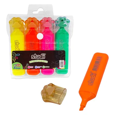 SET RESALTADOR HUELLA NEON X4 (CJX75)